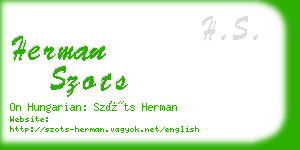 herman szots business card